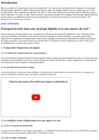 Pourquoi investir dans une stratégie digitale avec une agence de web ?