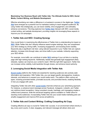 Maximizing Your Business Reach with Twitter Ads_ The Ultimate Guide for SEO, Social Media, Content Writing, and Website