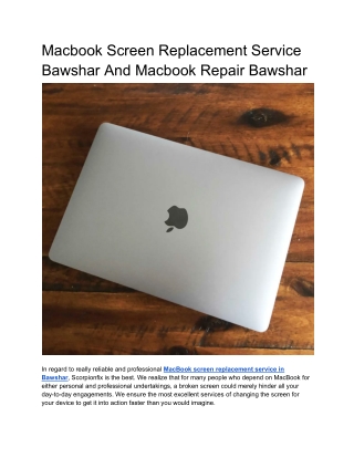 Macbook Screen Replacement Service Bawshar