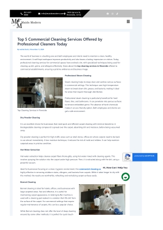 Top 5 Commercial Cleaning Services Offered by Professional Cleaners Today