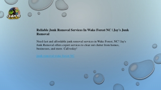 Reliable Junk Removal Services In Wake Forest NC  Jay's Junk Removal