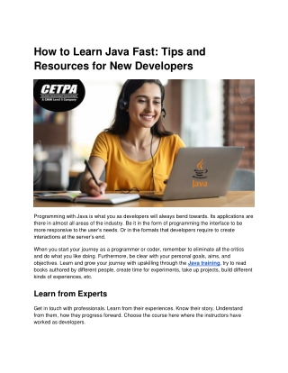 How to Learn Java Fast_ Tips and Resources for New Developers