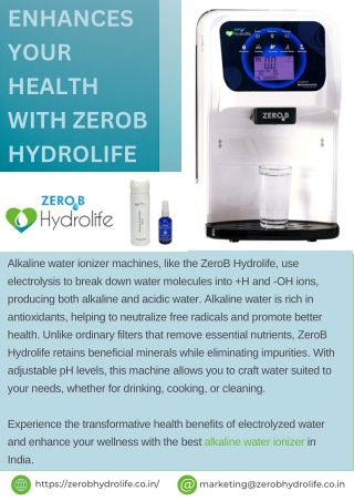 Enhances Your Health with ZeroB Hydrolife