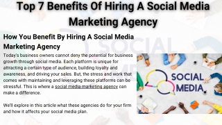 Top 7 Benefits Of Hiring A Social Media Marketing Agency