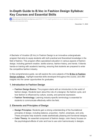 educationpointindia3.wordpress.com-In-Depth Guide to BVoc in Fashion Design Syllabus Key Courses and EssentialnbspSkills