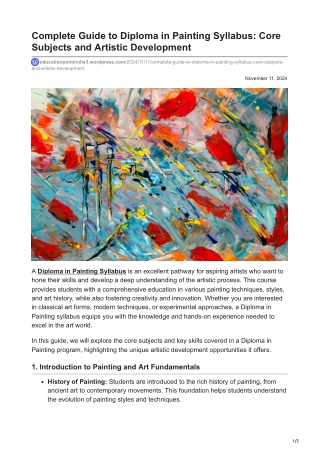 educationpointindia3.wordpress.com-Complete Guide to Diploma in Painting Syllabus Core Subjects and ArtisticnbspDevelopm