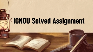 IGNOU Solved Assignment
