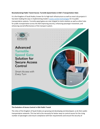 turnstile speed gates in ksa stransportation hubs-