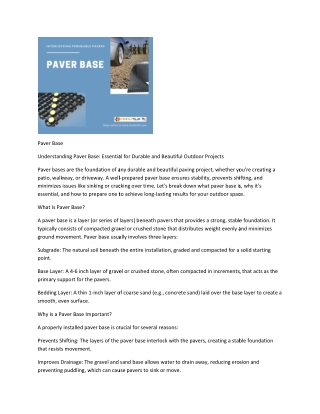 Paver Base