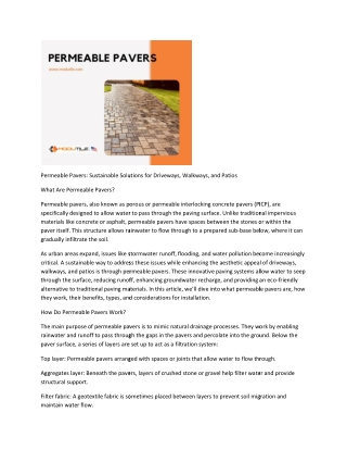 permeable pavers