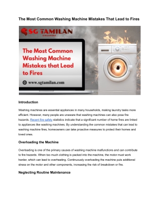 The Most Common Washing Machine Mistakes That Lead to Fires