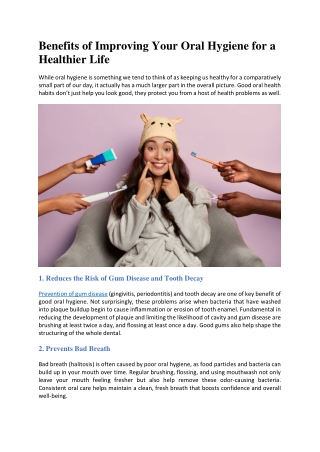 Benefits of Improving Your Oral Hygiene for a Healthier Life