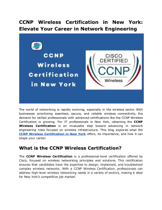 CCNP Wireless Certification in New York_ Elevate Your Career in Network Engineering