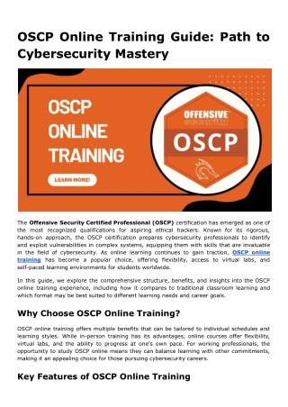 OSCP Online Training Guide_ Path to Cybersecurity Mastery