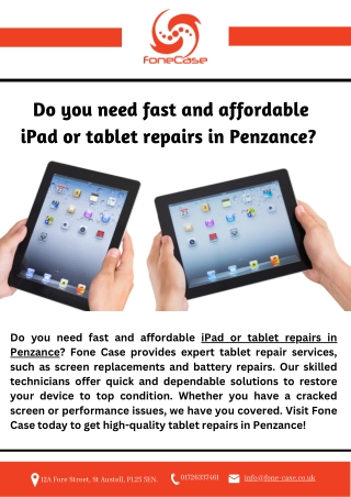 Do you need fast and affordable iPad or tablet repairs in Penzance