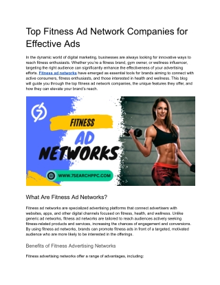 Top Fitness Ad Network Companies for Effective Ads