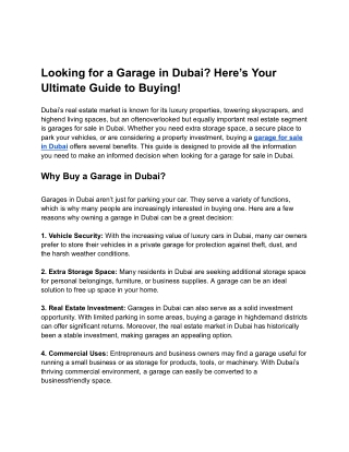 Looking for a Garage in Dubai_ Here’s Your Ultimate Guide to Buying!