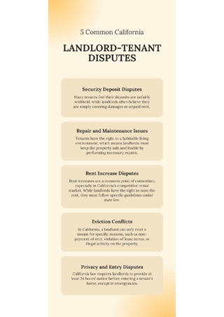 Navigating Common Landlord-Tenant Disputes in California