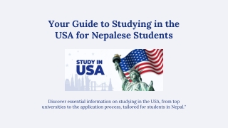 A Comprehensive Guide to Studying in the USA for Nepalese Students.