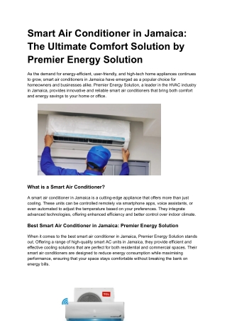 Smart Air Conditioner in Jamaica