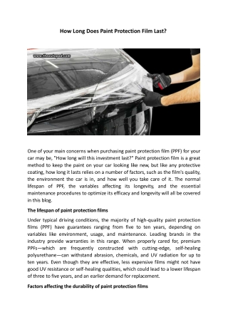 How Long Does Paint Protection Film Last?