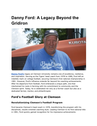 Danny Ford_ A Legacy Beyond the Gridiron