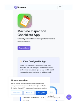 Machine Inspection Checklists App