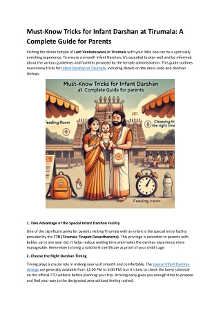 Must-Know Tricks for Infant Darshan
