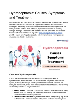 Hydronephrosis_ Causes, Symptoms, and Treatment