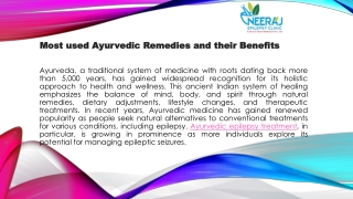 Most used Ayurvedic Remedies and their Benefits