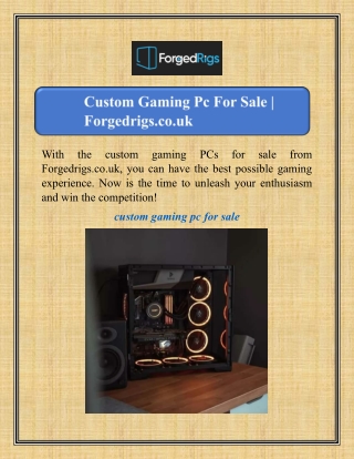 Custom Gaming Pc For Sale | Forgedrigs.co.uk