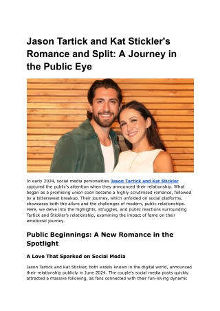 Jason Tartick and Kat Stickler's Romance and Split_ A Journey in the Public Eye