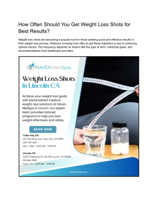 How Often Should You Get Weight Loss Shots for Best Results