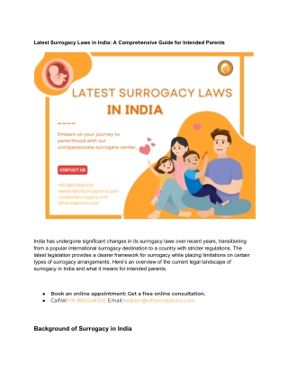 Latest Surrogacy Laws in India | Georgia Surrogacy Agency