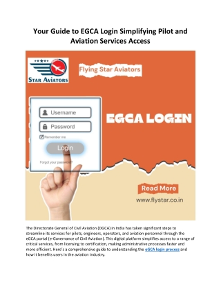 Your Guide to EGCA Login Simplifying Pilot and Aviation Services Access