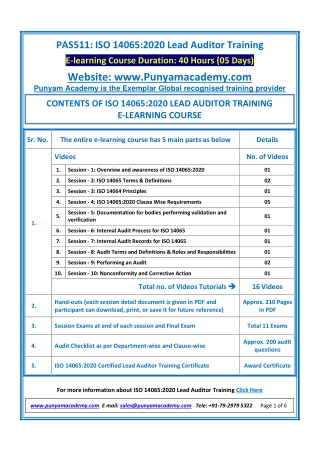 ISO 14065 Lead Auditor Training Online