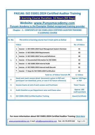 ISO 55001 Auditor Training Online