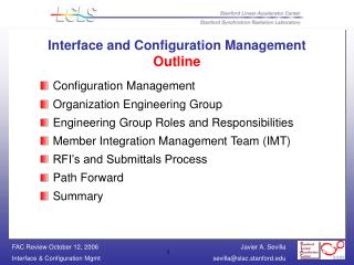 Interface and Configuration Management Outline