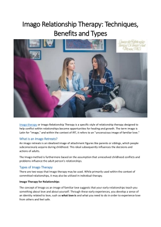 Imago Relationship Therapy- Techniques, Benefits and Types