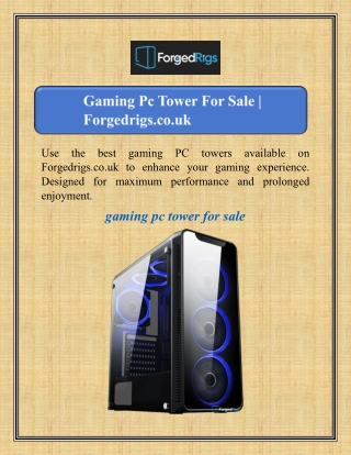 Gaming Pc Tower For Sale | Forgedrigs.co.uk