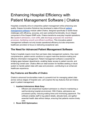 Enhancing Hospital Efficiency with Patient Management Software _ Chakra