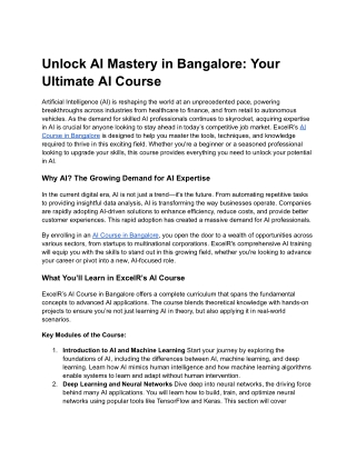 Unlock AI Mastery in Bangalore_ Your Ultimate AI Course