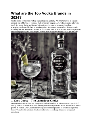 What are the Top Vodka Brands in 2024
