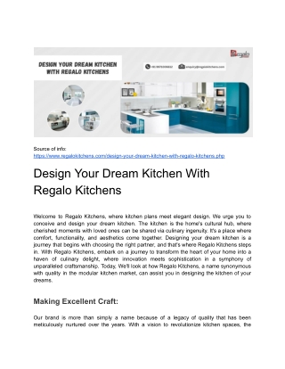 Design Your Dream Kitchen With Regalo Kitchens