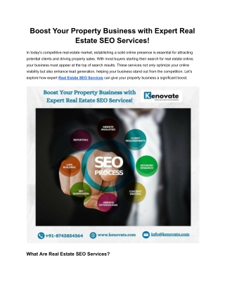 Boost Your Property Business with Expert Real Estate SEO Services!