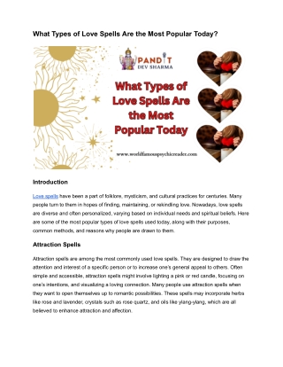 What Types of Love Spells Are the Most Popular Today_