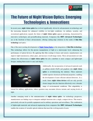 The Future of Night Vision Optics - Emerging Technologies & Innovations