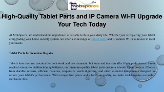 High-Quality Tablet Parts and IP Camera Wi-Fi Upgrade Your Tech Today