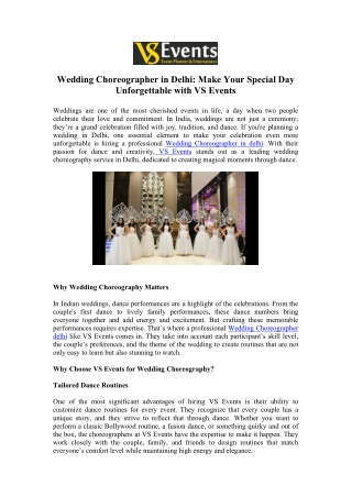 Your Perfect Wedding Choreographer in Delhi