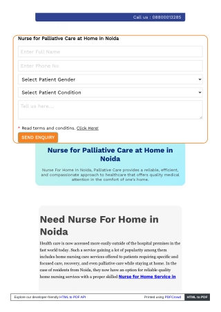 Expert Palliative Home Care Services in Noida – Compassion & Quality Care